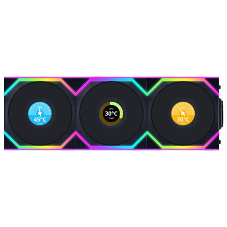 Lian-Li UNI SL Wireless LCD 120mm Black 3xFans