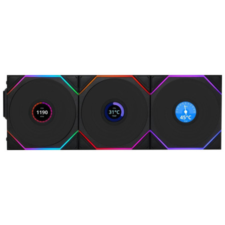 Lian-Li TL120 UNI Wireless LCD 120mm Black 3x Fans