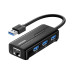 UGREEN USB-A to USB-A3.0 x3 + 1G LAN Hub