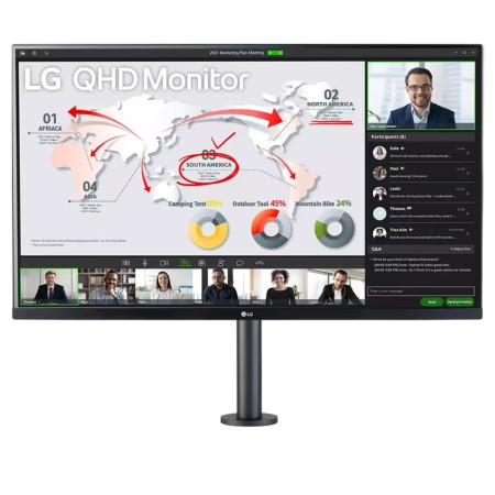 מסך מחשב LG 32" Ergo IPS QHD 75Hz 5ms