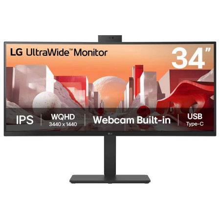 מסך מחשב קעור LG 34" UltraWide IPS QHD 60Hz 5ms 3800R