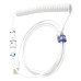 כבל USB-A ל-USB-C מסולסל Ducky Premicord Coiled - צבע לבן Pure White