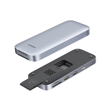 UGREEN USB-C 3.2 Gen2 to HDMI 4K/60Hz | x2 USB-A 3.0 | SD/micro SD | with SSD M.2 (NVMe/SATA) 10Gbps Enclosure Dock