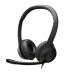 אוזניות קשת חוטיות Logitech H390 USB-C צבע שחור