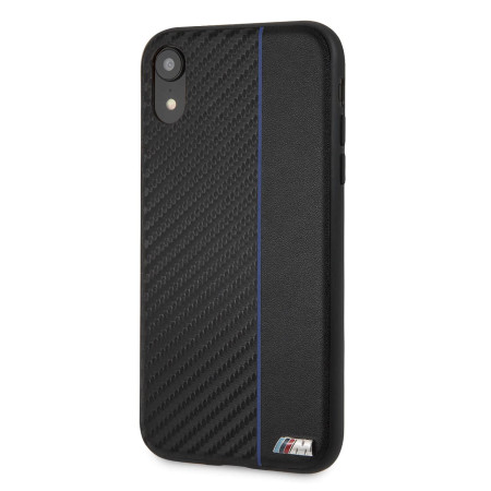 CG Mobile IPhone XR BMW M COLLECTION Carbon PU & Red Stripe Hard Case - Navy