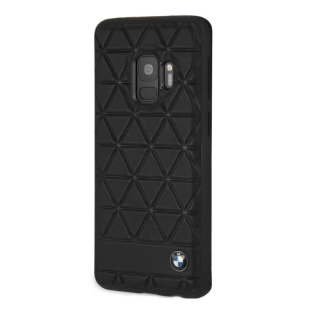 CG Mobile כיסוי קשיח מעור אמיתי לסמסונג גלקסי S9 בצבע שחור BMW רשמי