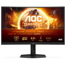 מסך מחשב קעור לגיימינג AOC 27" VA FHD 280Hz 0.3ms 1500R