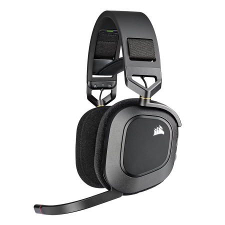 אוזניות קשת אלחוטיות לגיימינג Corsair HS80 RGB WIRELESS Premium צבע שחור