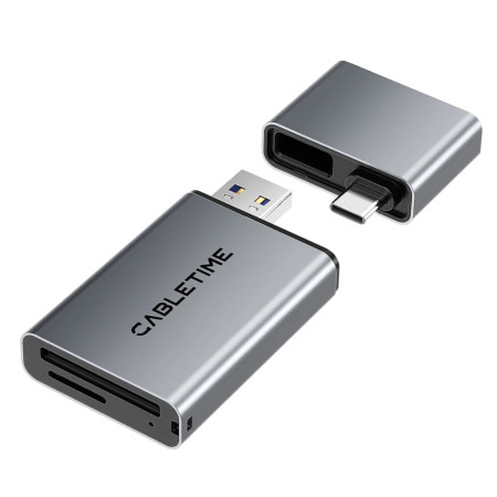 CABLETIME 3-IN-1 USB-A+C to SD - MicroSD 312Mb/s 4.0 Card Reader