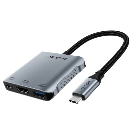 רכזת CABLETIME 5-in-1 USB-C with PD140W Dock