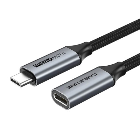 CABLETIME USB-C (M) to USB-C (F) USB3.1Gen2 10Gbps PD100W 0.5m Extension Cable