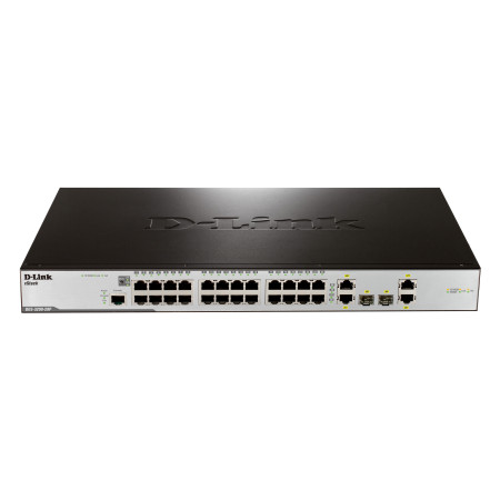 Switch 24 Port 10/100 (24X PoE) + 2 x Giga ports + 2 Combo SFP/Giga ports, Full L2 Managed