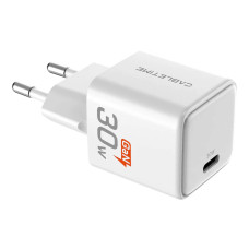 מטען קיר CABLETIME 30W GaN PD3.0 USB-C Compact White