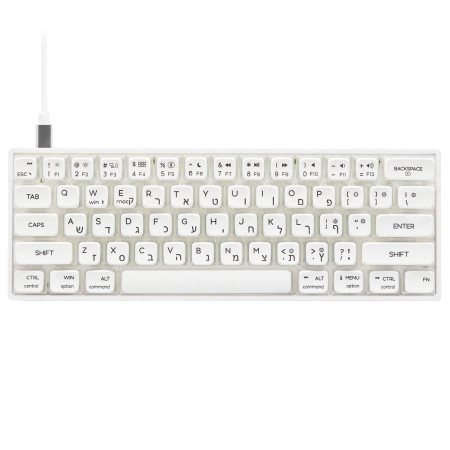 מקלדת גיימינג מכאנית SKYLOONG GK61 White Pudding עברית/אנגלית