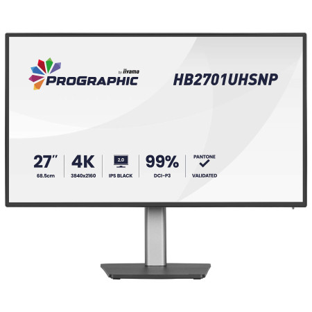 מסך מחשב מקצועי IIYAMA ProGraphic 27" IPS 4K UHD 60Hz 4ms