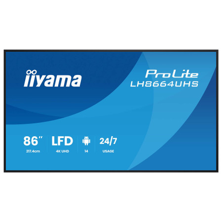 מסך שילוט דיגיטלי IIYAMA 86” ProLite IPS 4K Android 24/7
