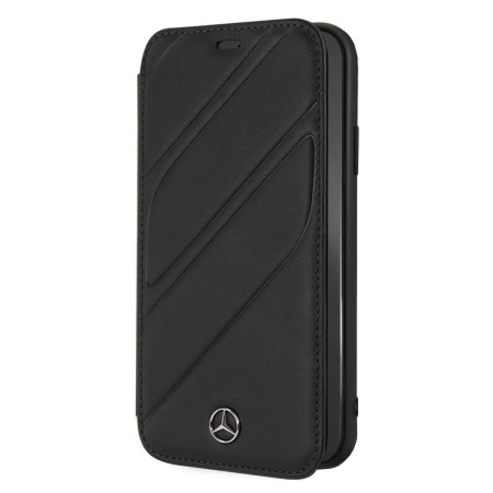 CG Mobile כיסוי ספר מעור לאייפון XR בצבע שחור מרצדס רשמי