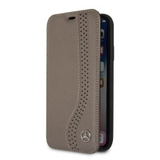 CG Mobile כיסוי ספר מעור לאייפון X/XS בצבע חום מרצדס רשמי