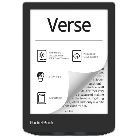 ספר אלקטרוני PocketBook 6" Verse צבע כחול בהיר