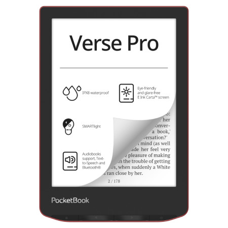 ספר אלקטרוני PocketBook 6" Verse Pro צבע אדום