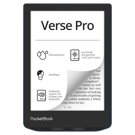 ספר אלקטרוני PocketBook 6" Verse Pro צבע כחול