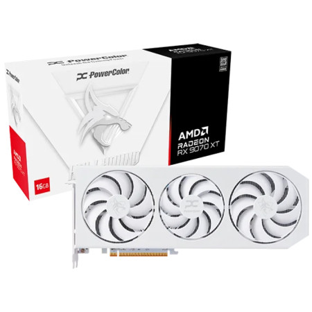 כרטיס מסך PowerColor Hellhound Spectral White RX 9070 XT 16GB GDDR6