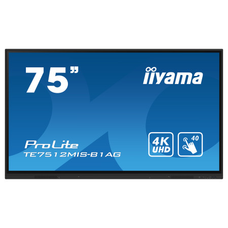 מסך מגע אינטראקטיבי IIYAMA 75" ProLite IPS 4K PureTouch-IR 40pt Touch