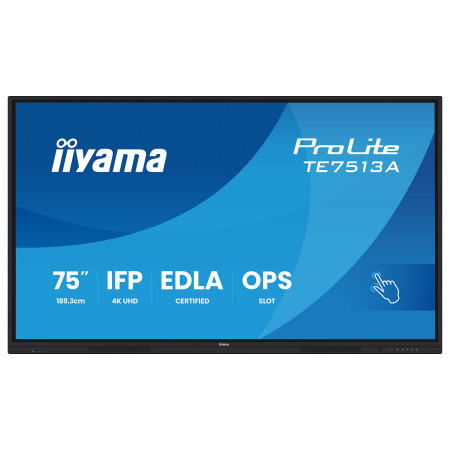 מסך מגע אינטראקטיבי IIYAMA ProLite 75" IPS 4K PureTouch-IR+ 40pt Touch
